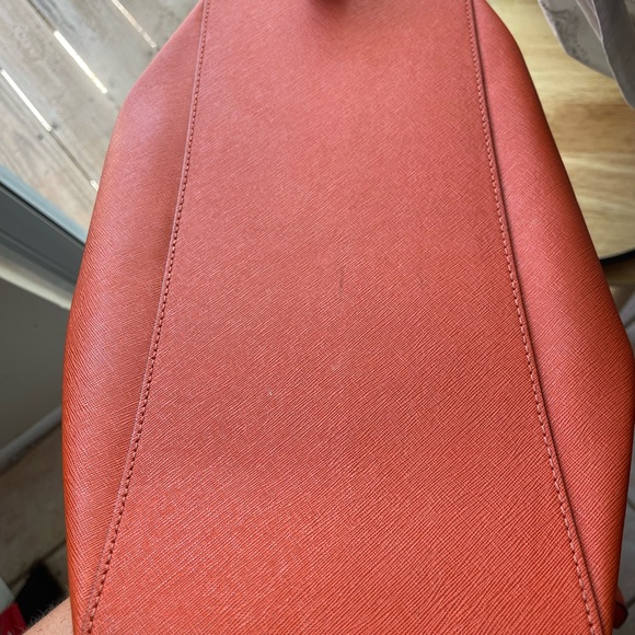 Michael Kors Jet Set Blood Orange Saffiano Leather Voyager Summer Tote - Picture 7 of 9